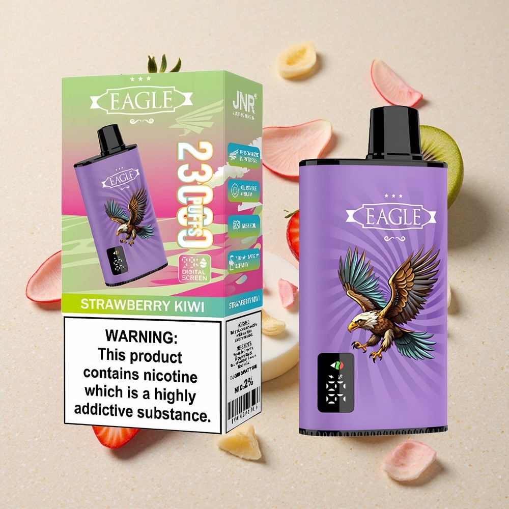 JNR EAGLE Smart 23000 Puffs Jahoda Kiwi Digitální Displej Nastavitelný Průtok Vzduchu