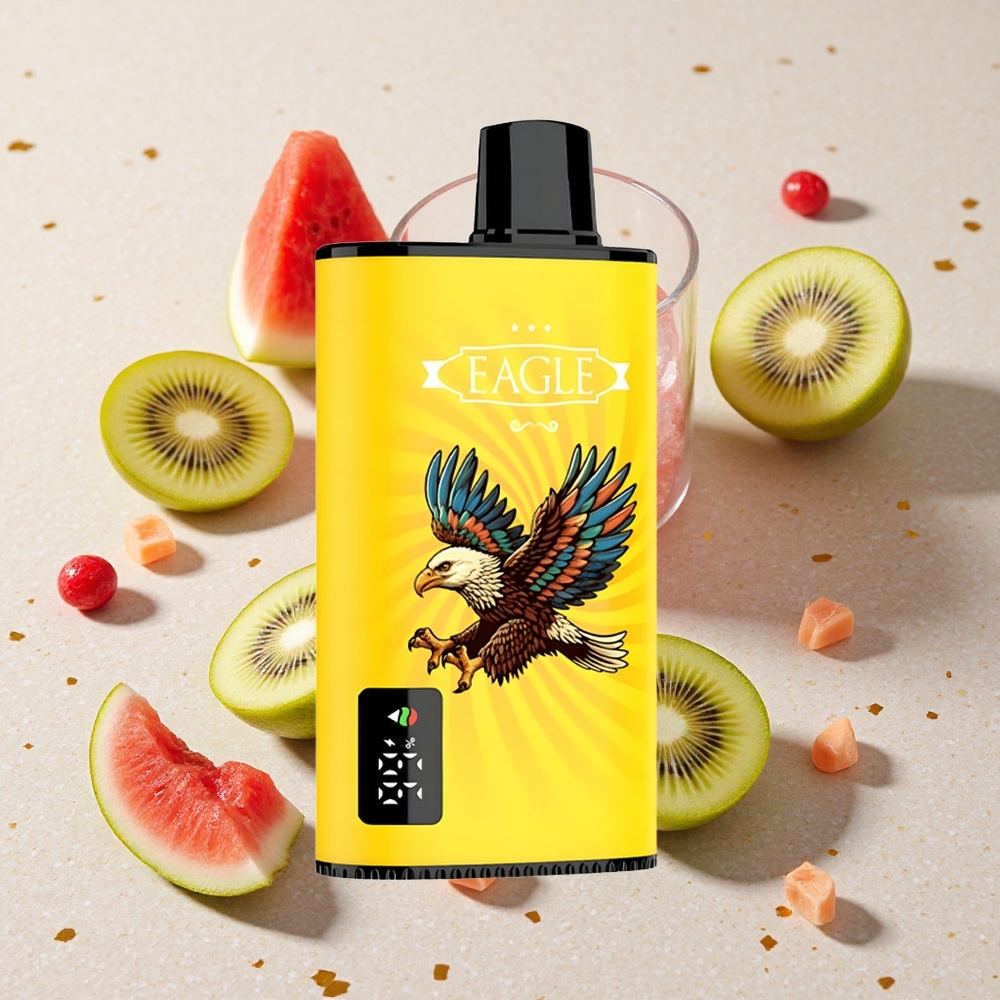 JNR EAGLE Smart 23000 Puffs Jednorázová Vape Kiwi Vodní Meloun Led s digitálním displejem a nastavitelným průtokem vzduchu