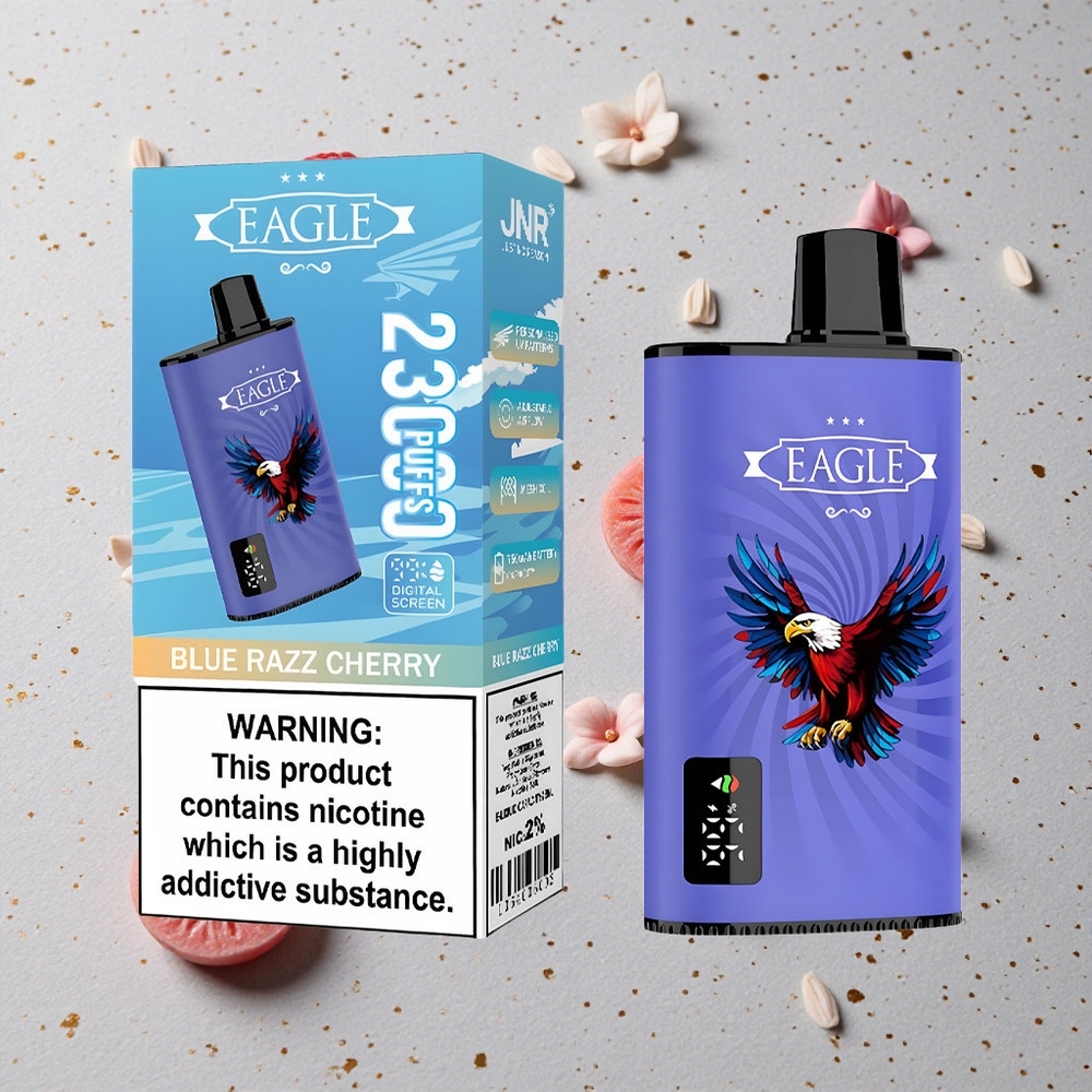 JNR EAGLE Smart 23000 Puffs Modrá Malina Třešeň Digitální Displej 25ml Kapacita E-liquidu