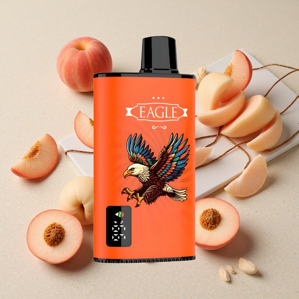 JNR EAGLE Smart 23000 Puffs Šťavnaté broskve Digitální obrazovka Nastavitelný průtok vzduchu