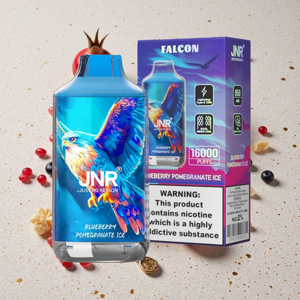 JNR Falcon 16000 Puffs Borůvka Granátové Jablko Led 850 mAh 22ml