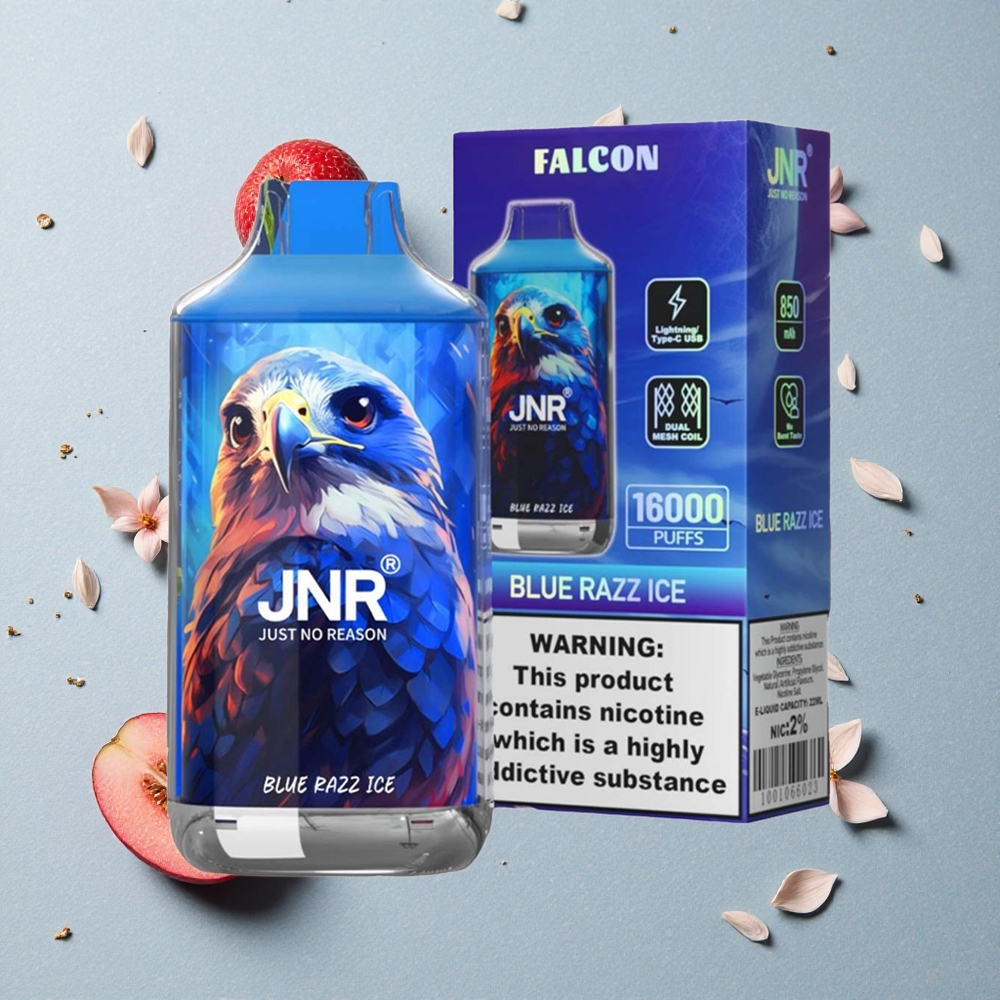 JNR Falcon 16000 Puffs Modrá Malina Led Displej & Duální Mřížková Cívka