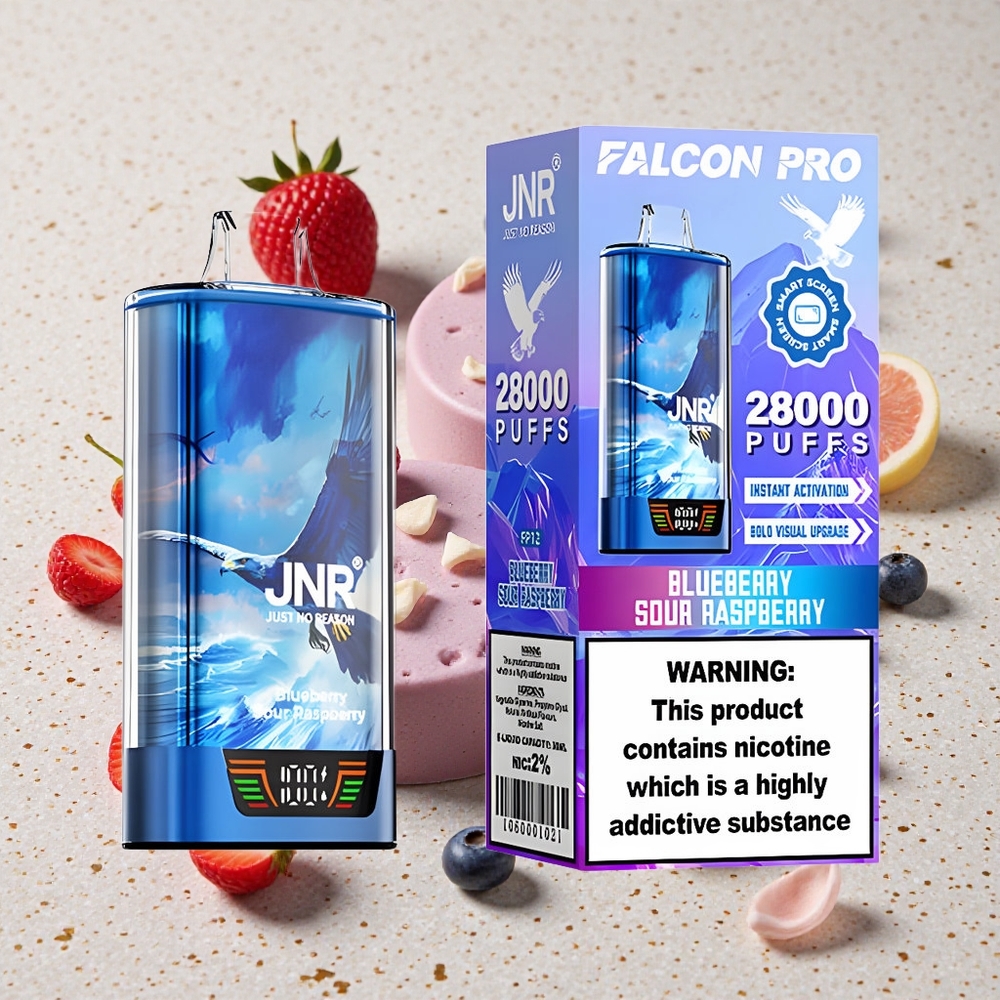 JNR Falcon Pro 28000 Borůvka Kyselá Malina 30ml Předplněná Kapacita 950mAh Baterie