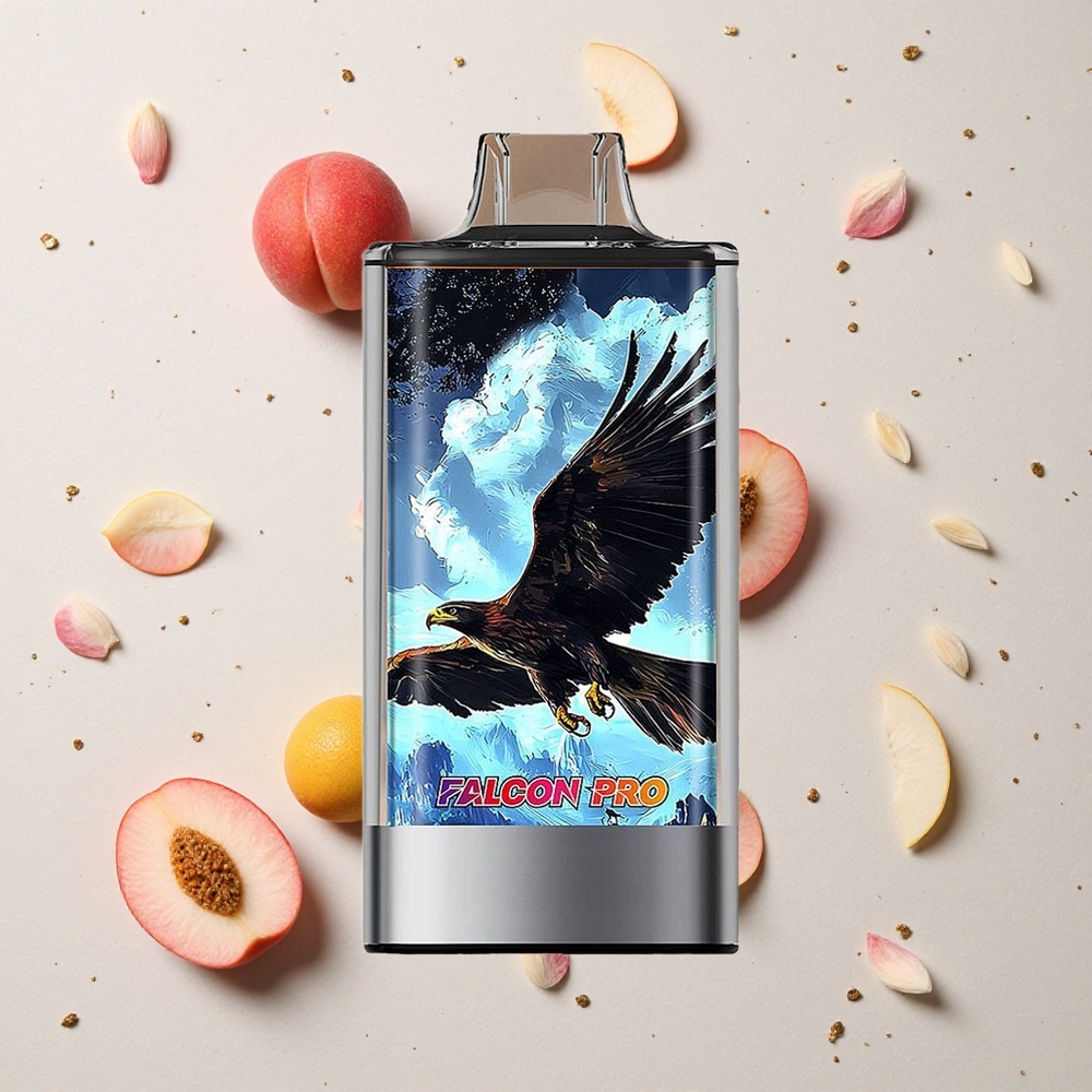 JNR Falcon Pro 28000 Jednorázová Vape Bílá broskev a malina 30ml a 950mAh