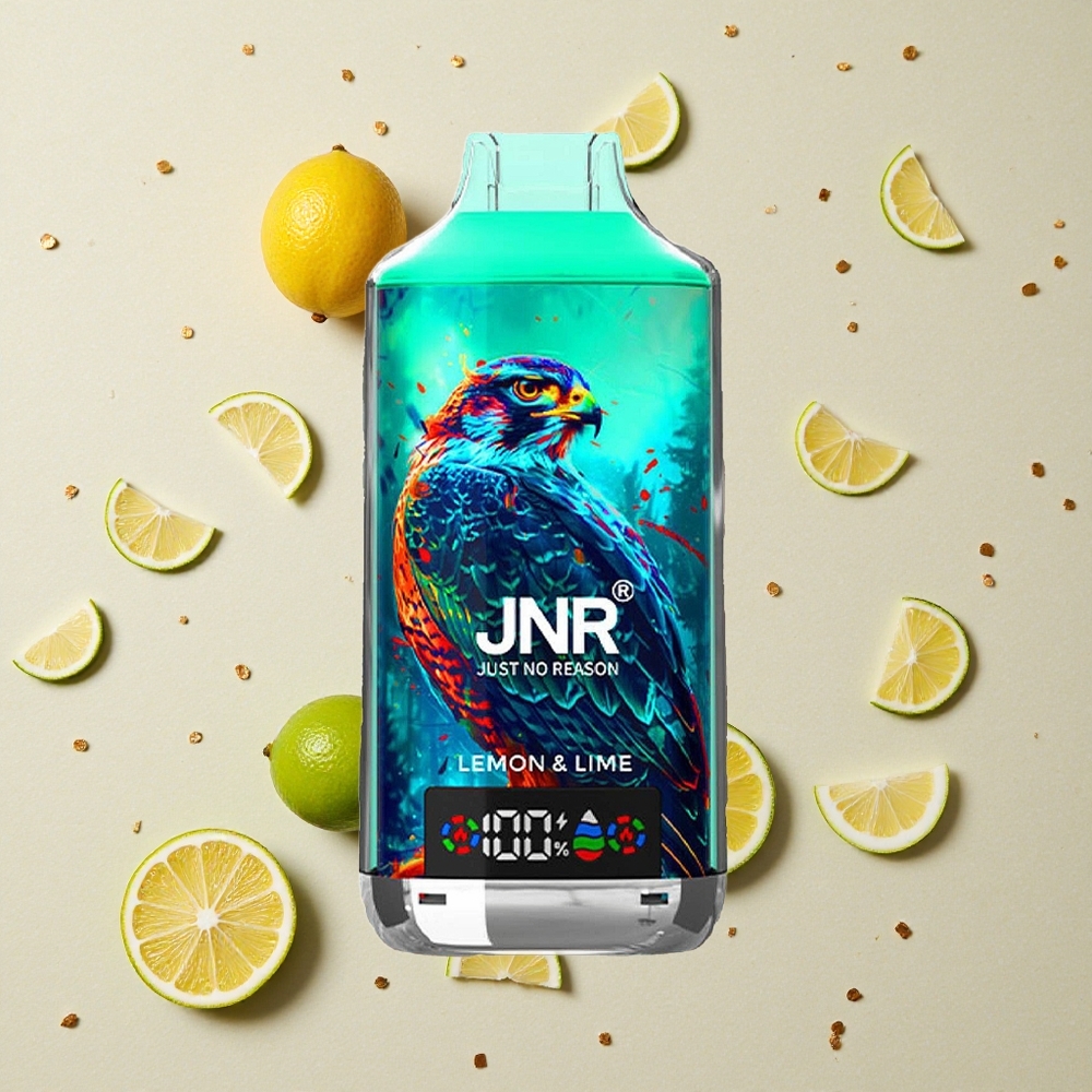 JNR Falcon X 18000 Puffs Citron Limetka 750mAh 24ml Duální Síť Cívka & Duální Jádro Digitální Displej Typ-C Rychlé Nabíjení