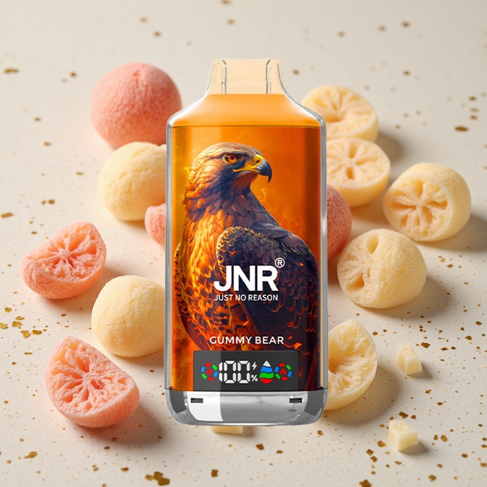JNR Falcon X 18000 Puffs Gumový Medvídek 24ml 750mAh Dvojitá síťová cívka a dvojité jádro Digitální displej