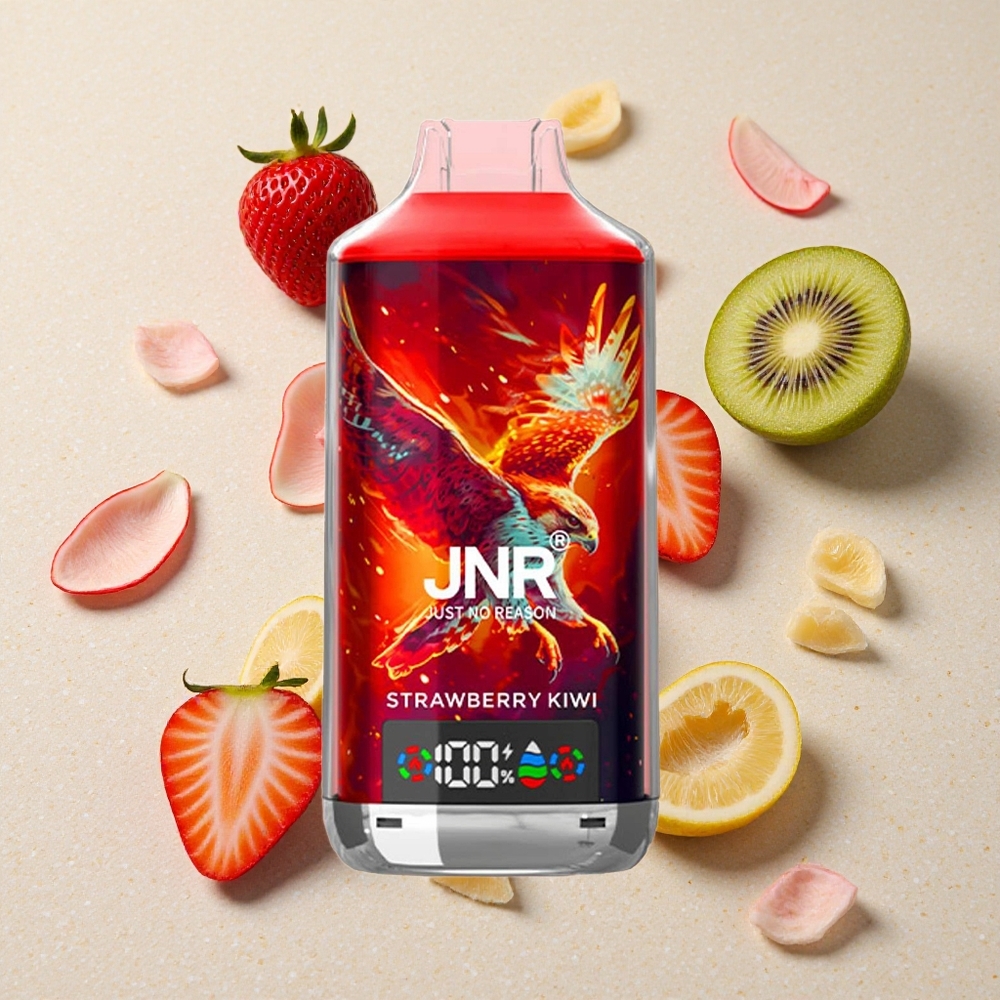 JNR Falcon X 18000 Puffs Jahoda Kiwi 750mAh 24ml Dvojité Síťové Cívky & Dvojité Jádro Digitální Displej