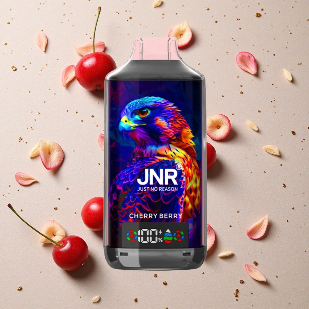 JNR Falcon X 18000 Puffs Třešňová Bobule 750mAh 24ml Dvojité Síťové Cívky Digitální Displej Typ-C Rychlé Nabíjení