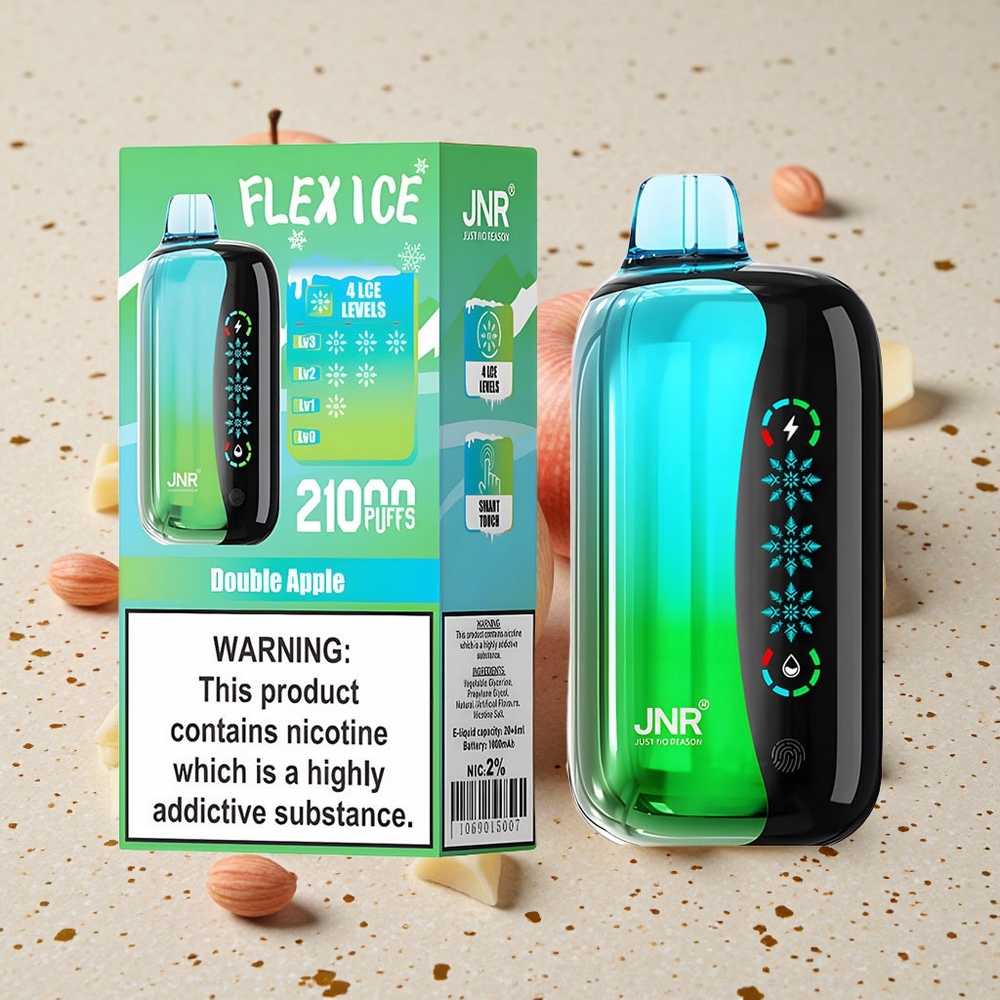 JNR Flex Ice 21000 Pouch Jednorázová Vape Dvojité Jablko Nastavitelný Led 26ml
