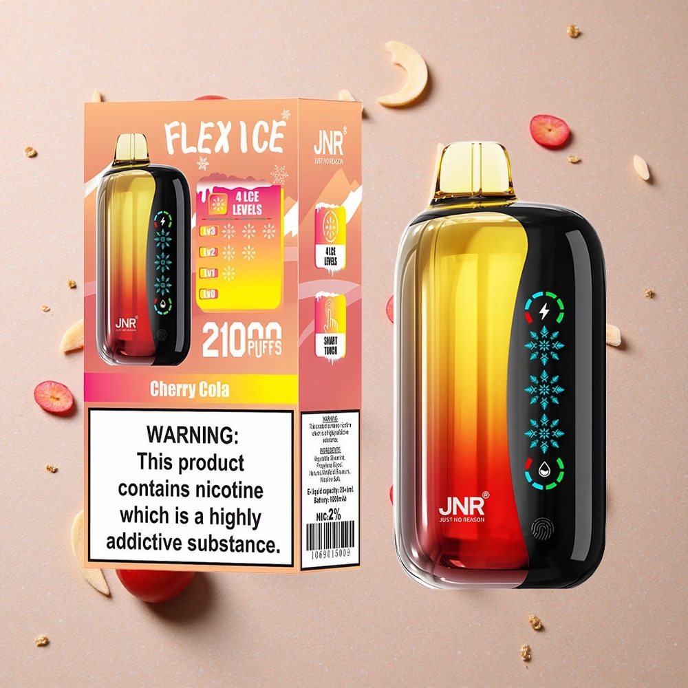 JNR Flex Ice 21000 Pouch Jednorázová Vape Třešňová Kola Nastavitelný Ice a Typ-C Nabíjení