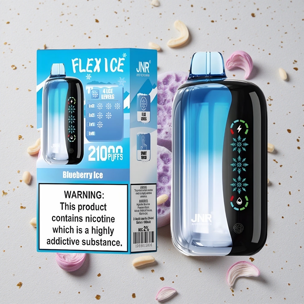 JNR Flex Ice 21000 Puffs Jednorázová Vape Borůvkový Led Nastavitelný Led 26ml E-liquid