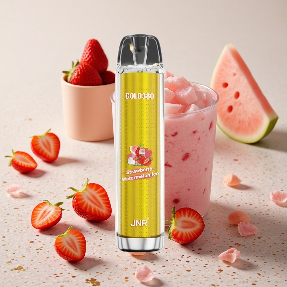 JNR Gold380 6000 Puffs Jednorázová Vape Jahoda Vodní Meloun Led 1500mAh 13ml