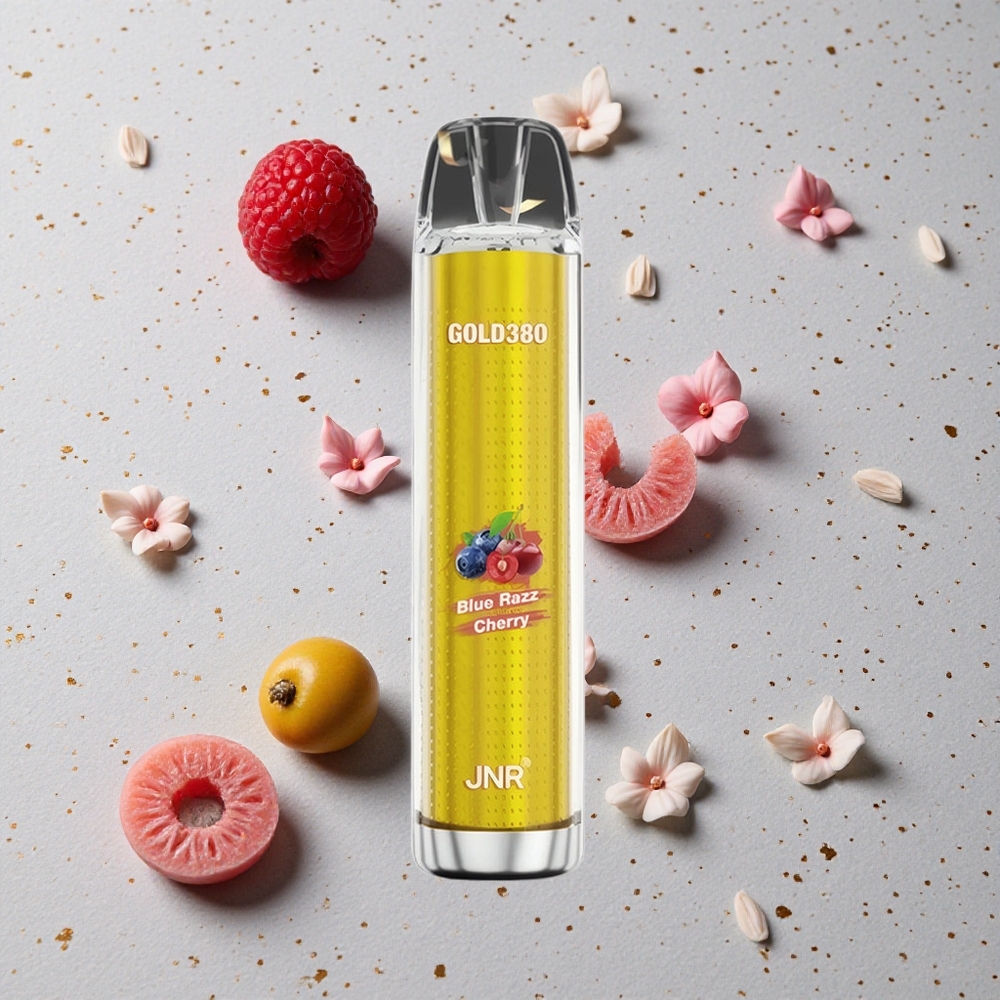 JNR Gold380 6000 Puffs Jednorázová Vape Modrá Malina Třešeň 1500mAh 13ml