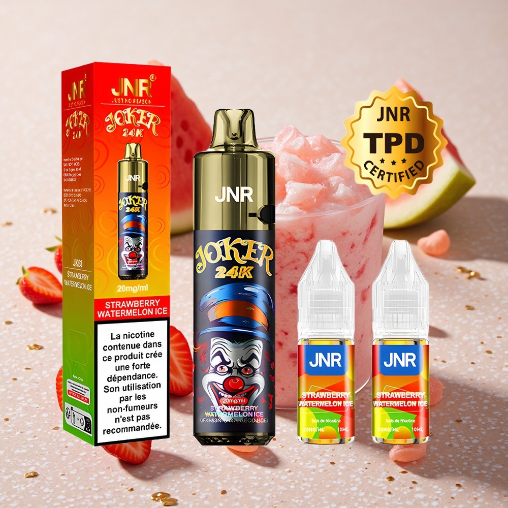 JNR Joker 24000 Puffs Jahoda Vodní Meloun Led 800mAh Baterie Typ-C Nabíjení