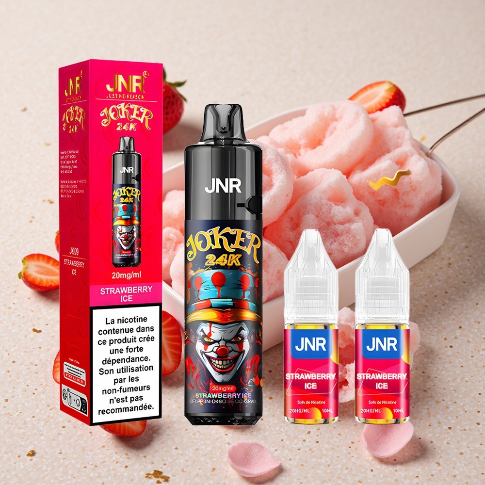 JNR Joker 24000 Puffs Jahodový Led 10ml Nádržka 800mAh Baterie