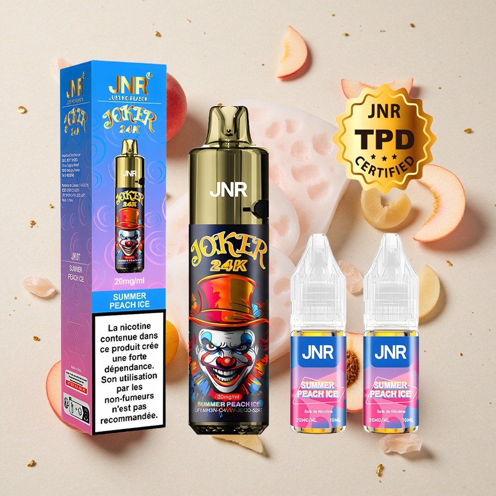 JNR Joker 24000 Puffs Letní Broskev Led 2% Nikotinu 800mAh Baterie