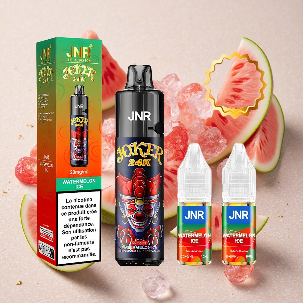 JNR Joker 24000 Puffs Vodní Meloun Led 2% Nikotinu 800mAh Baterie