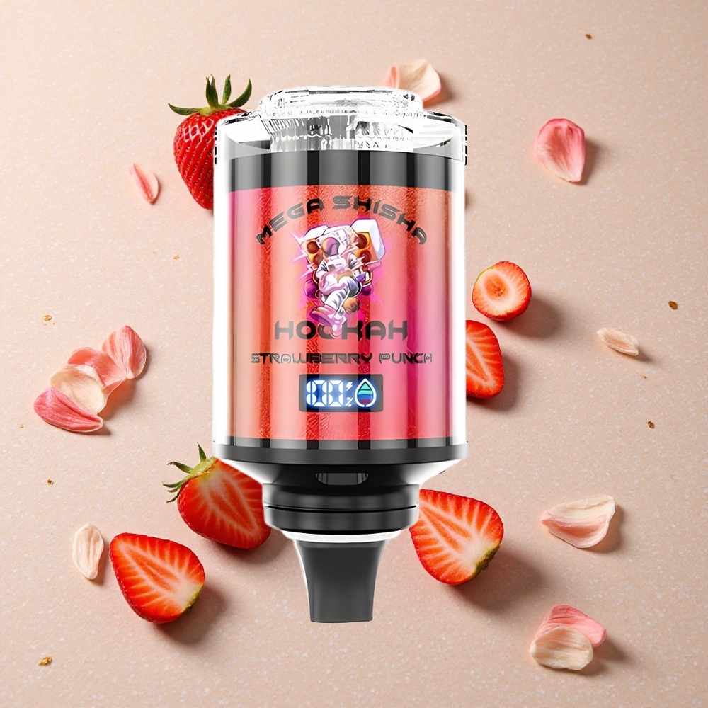 JNR Mega Shisha Hookah 100K 100000 Puffs Jahodový úder Typ-C rychlé nabíjení