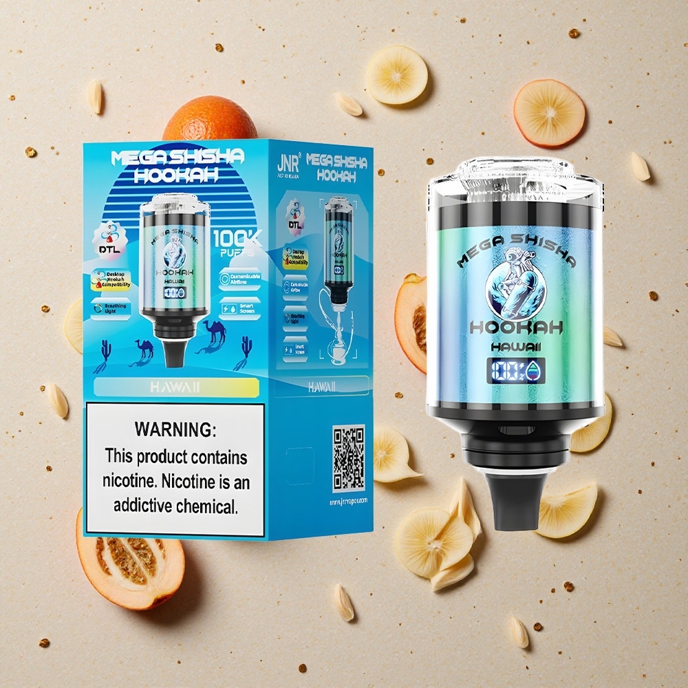 JNR Mega Shisha Hookah 100K Havajská Kompatibilita s Počítačem 100000 Puffs 60ml Kapacita E-liquidu