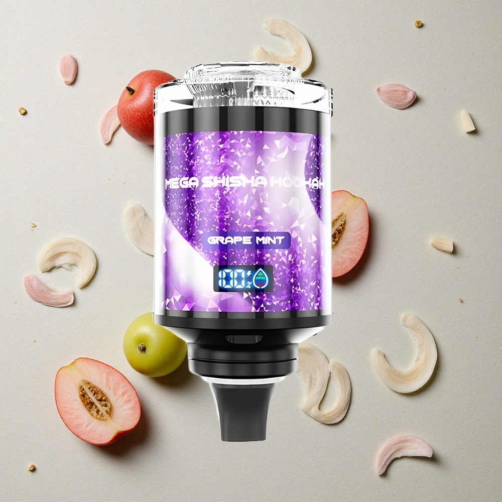 JNR Mega Shisha Hookah 100K Švestka Máta Kompatibilní s počítačem 2200mAh 60ml Kapacita
