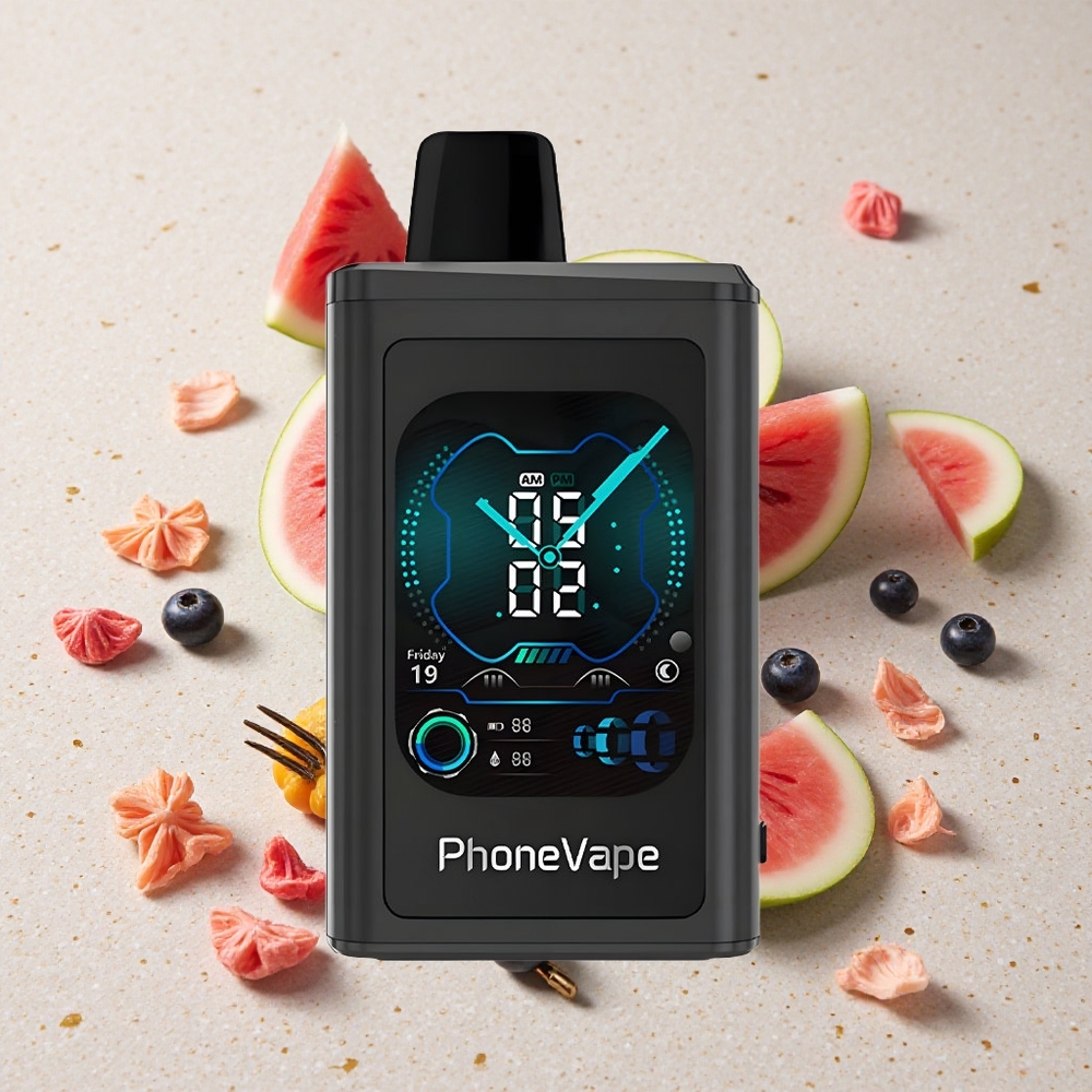 JNR PhoneVape 30000 Puffs Borůvka Meloun Nabíjecí baterie 850mAh Turbo režim