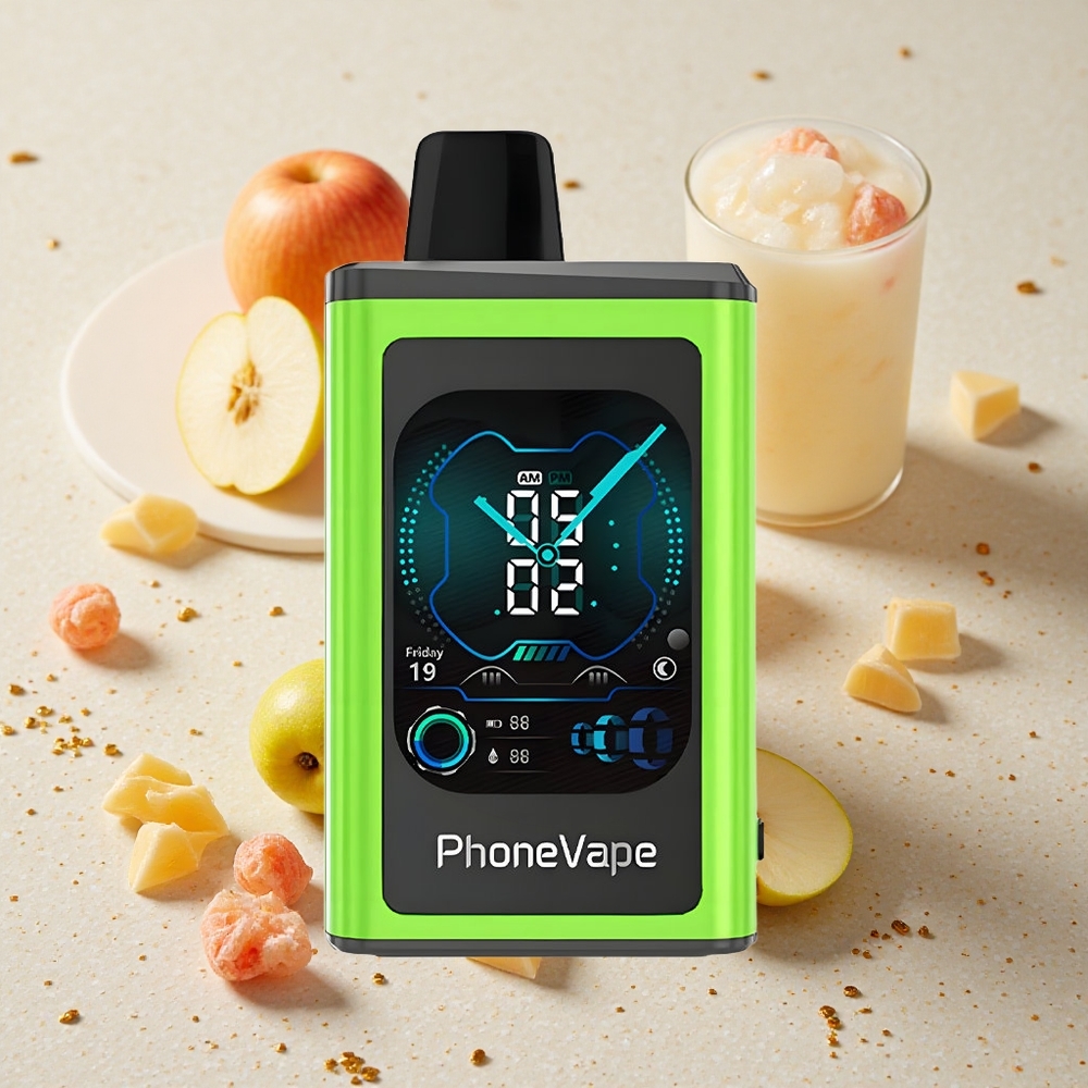JNR PhoneVape 30000 Puffs Jednorázová Vape Kyselé Jablko Led 850mAh Turbo Režim