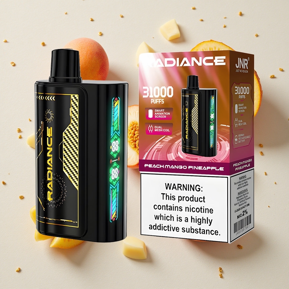 JNR Radiance 31000 Puffs Broskve Mango Ananas 28ml E-liquid 950 mAh Baterie