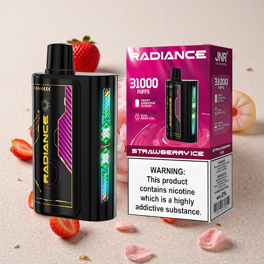 JNR Radiance 31000 Puffs Dual Mesh Jahodový Led 28ml E-liquid 950 mAh