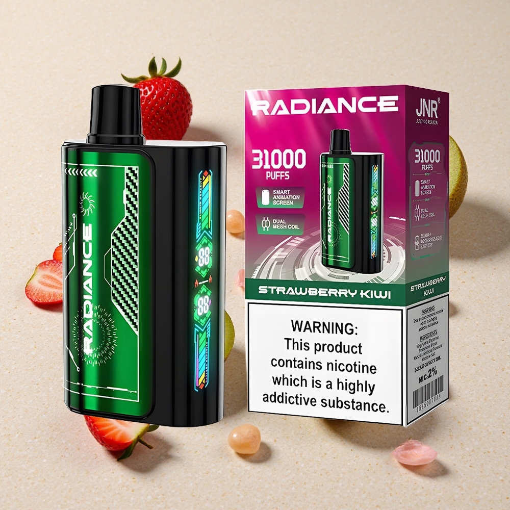JNR Radiance 31000 Puffs Jahoda Kiwi 28ml E-liquid Dual Mesh Coil