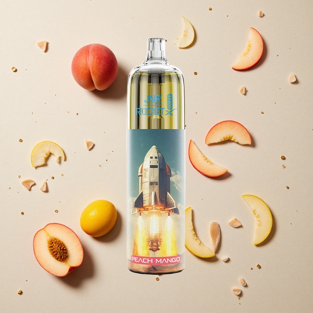 JNR Rocket-X 12400 Puffs Broskev Mango Nastavitelný Průtok Vzduchu 25ml Kapacita E-liquidu