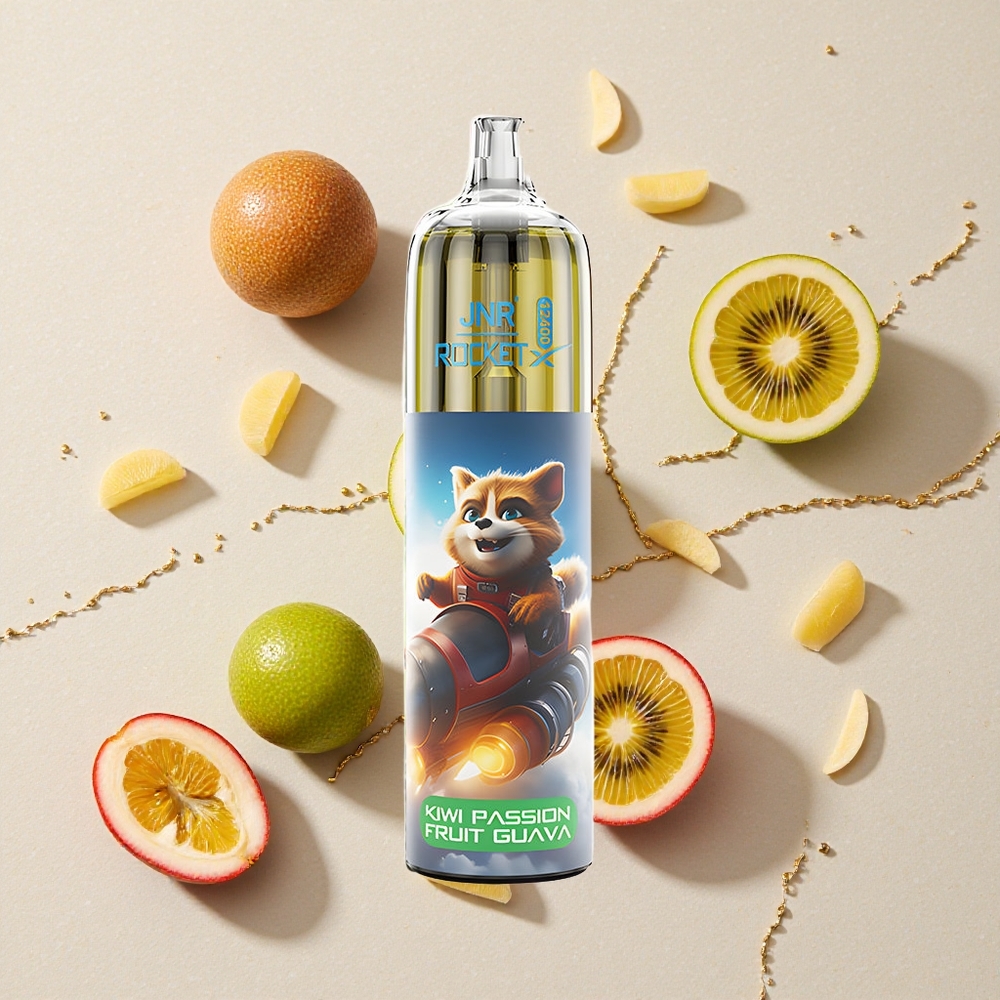 JNR Rocket-X 12400 Puffs Dispo Vape Kiwi Marakuja Guava Nastavitelný Průtok Vzduchu Typ-C Rychlé Nabíjení