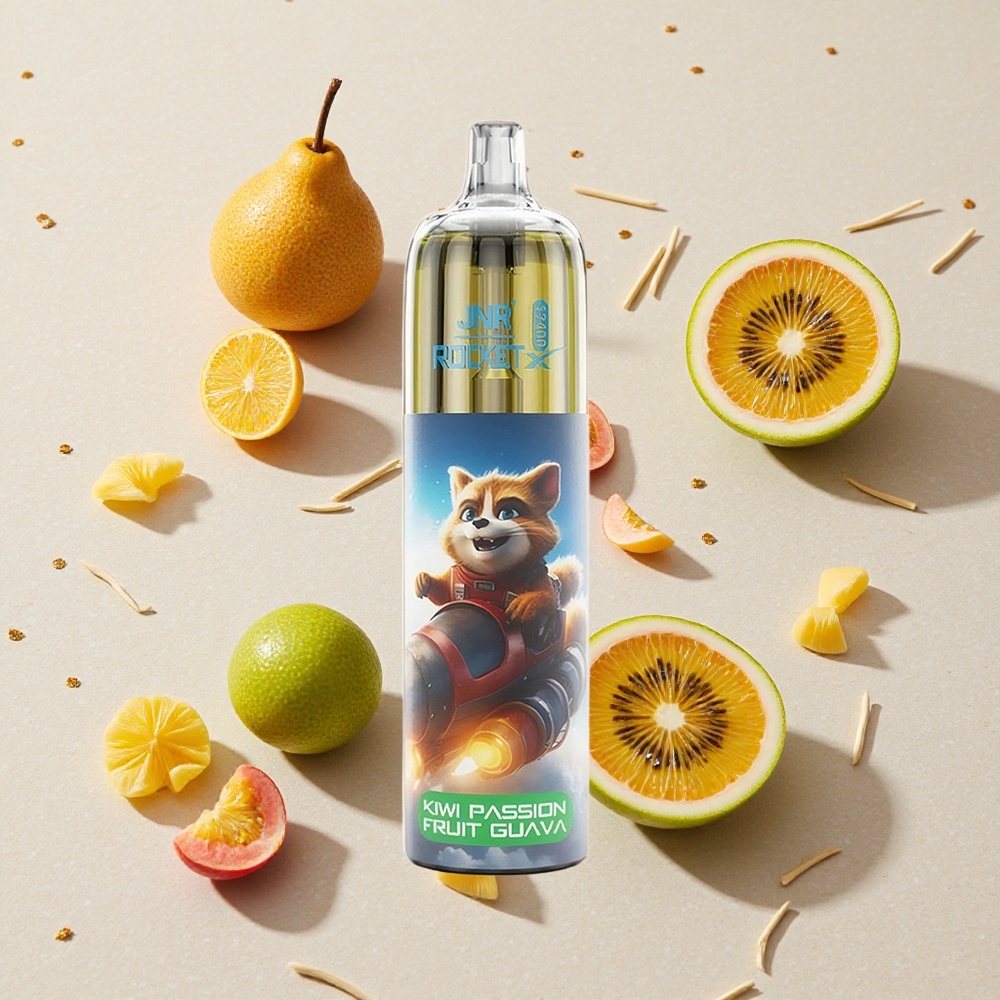 JNR Rocket-X 12400 Puffs Jednorázová Vape Kiwi Marakuja Guava Nastavitelný Průtok Vzduchu 25ml e-Kapalina