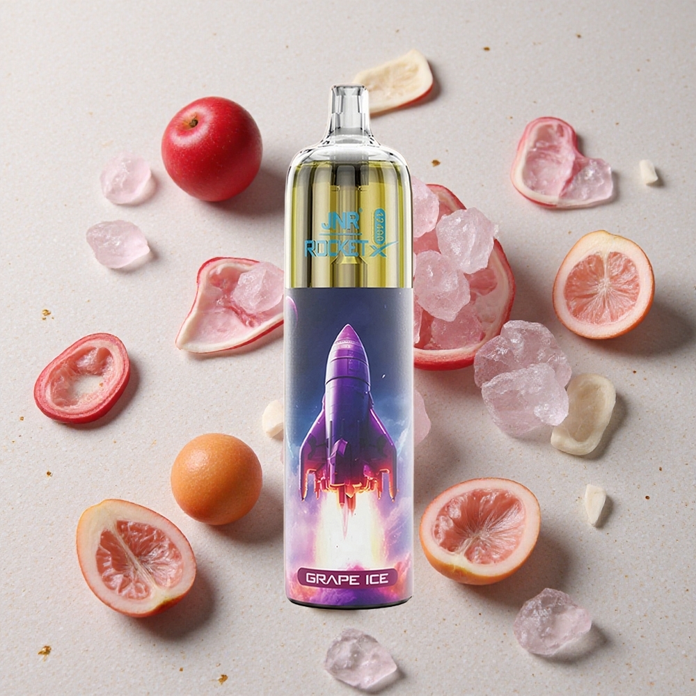 JNR Rocket-X 12400 Puffs Jednorázová Vape Ledově Hroznový s Nastavitelným Průtokem Vzduchu a 850mAh Baterií