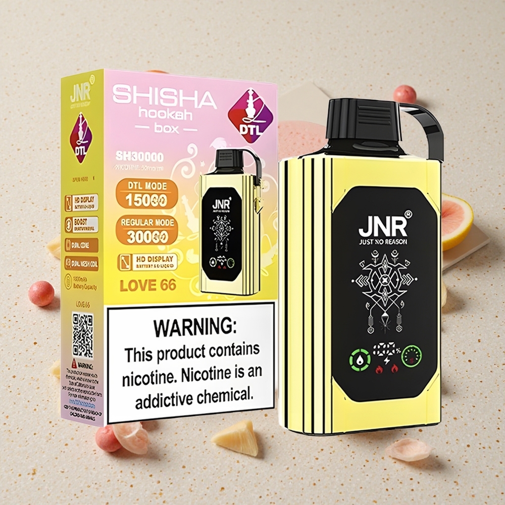 JNR Shisha Hookah Box 20500 Puffs Jednorázová Vape Láskou 66 HD Display 20500 Puffs 25ml Tekutina 1000mAh Baterie