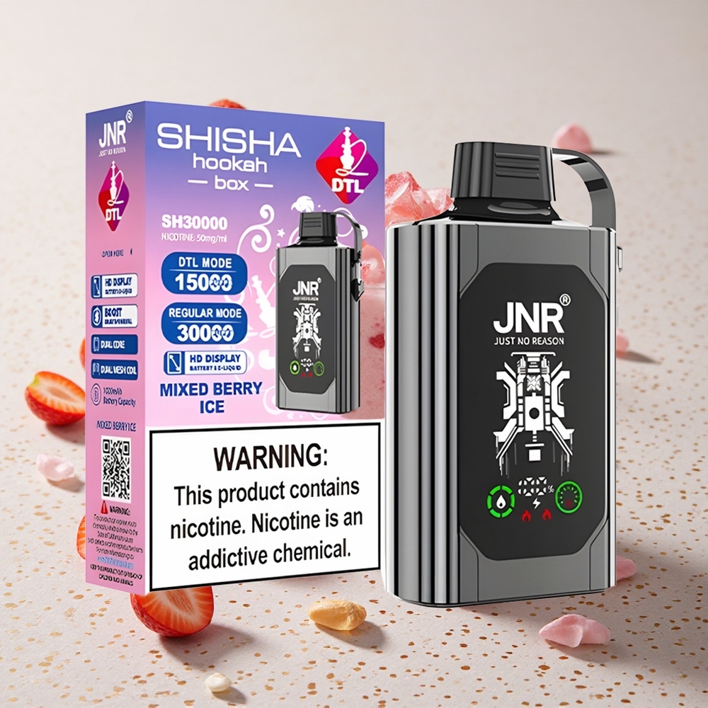 JNR Shisha Hookah Box 20500 Puffs Jednorázová Vape Směs Bobulí Led 25ml Kapaliny 1000mAh Baterie
