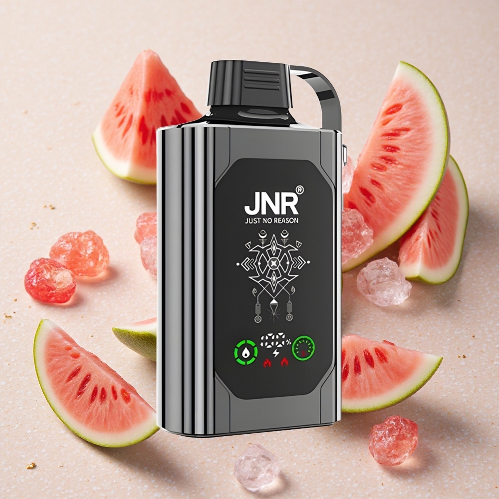 JNR Shisha Hookah Box 20500 Puffs Vodní Meloun Led 1000mAh 25ml Dvojitá síťová cívka a dvojité jádro Type-C Rychlé Nabíjení
