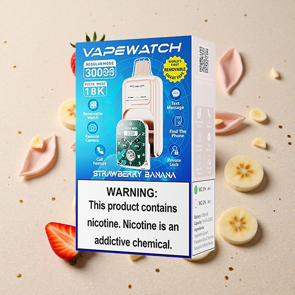 JNR Vape Watch 30000 Puffs Jahoda Banán 1000mAh 19mL