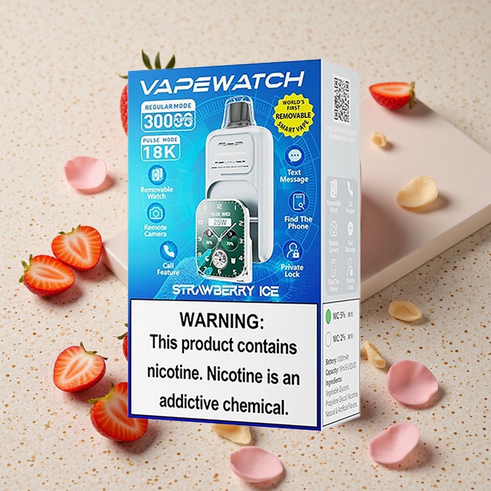 JNR Vape Watch 30000 Puffs Jahodový led 1000mAh baterie 19mL náplň