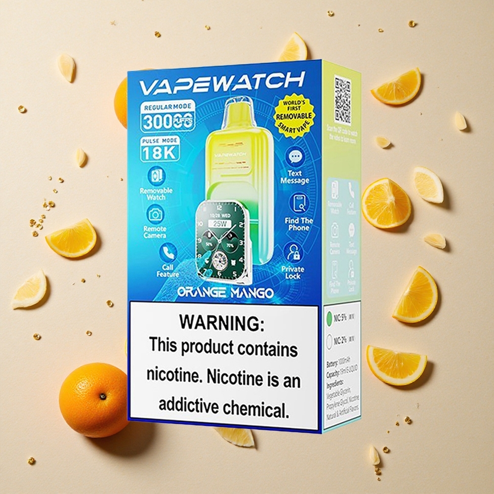 JNR Vape Watch 30000 Puffs Oranžová Mango Dual Mesh Coil 19mL