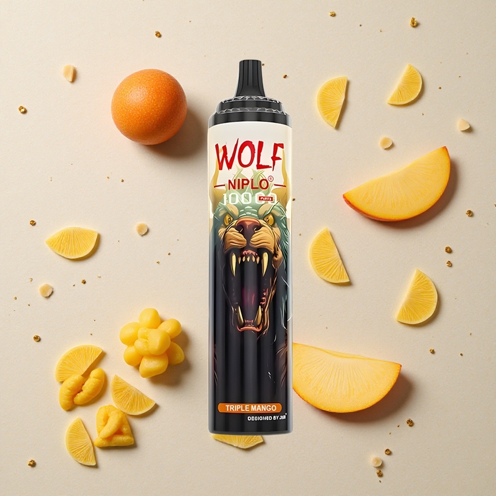 JNR Wolf Niplo 10000 Puffs Trojité Mango 1.0 Ohm Mesh 650mAh