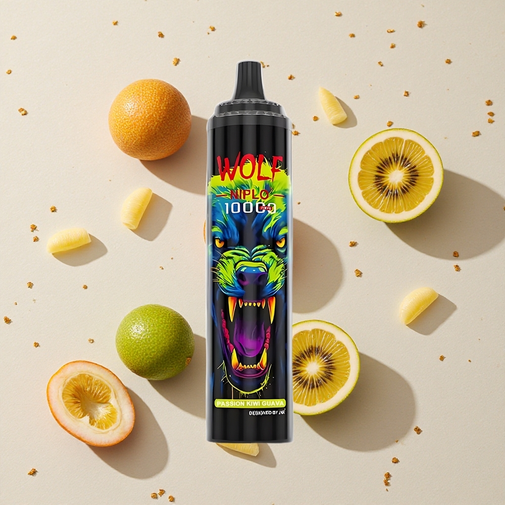 JNR Wolf Niplo 10000 Puffs Vášeň Kiwi Guava Mesh Cívka 1.0 Ohm Typ-C rychlé nabíjení