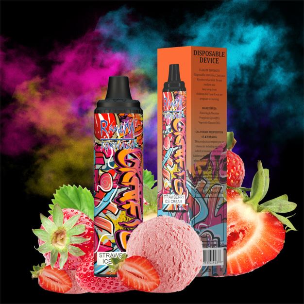 RandM Tornado 6000 vape pod zařízení s ovládáním průtoku vzduchu 1ks Jahodová zmrzlina RandM vape website - 0244R295