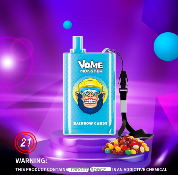 RandM Vome Monster 10000 vape pod zařízení s ovládáním průtoku vzduchu 1ks svěží led RandM vape official - 0244R277