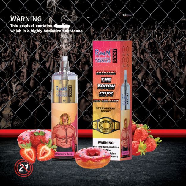 RandM Tornado Zařízení pro regulaci průtoku vzduchu 10000 vape 1ks jahodový donut RandM vape official - 0244R107