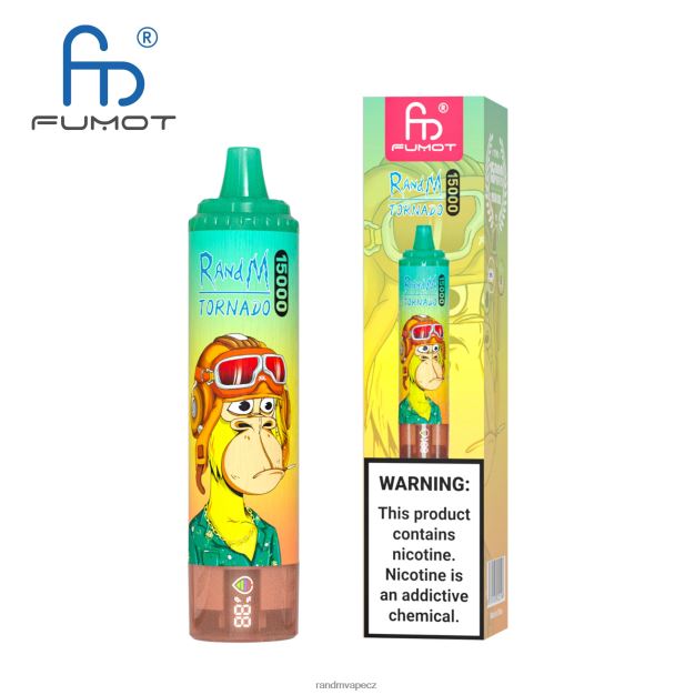 Fumot RandM Tornado 15000 vape zařízení s baterií a displejem džusu verze 1 ananasový led RandM tornado CZ - 0244R23