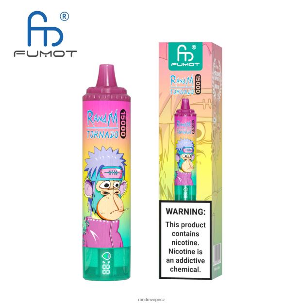 Fumot RandM Tornado 15000 vape zařízení s baterií a displejem džusu verze 1 ananasový led RandM tornado CZ - 0244R23