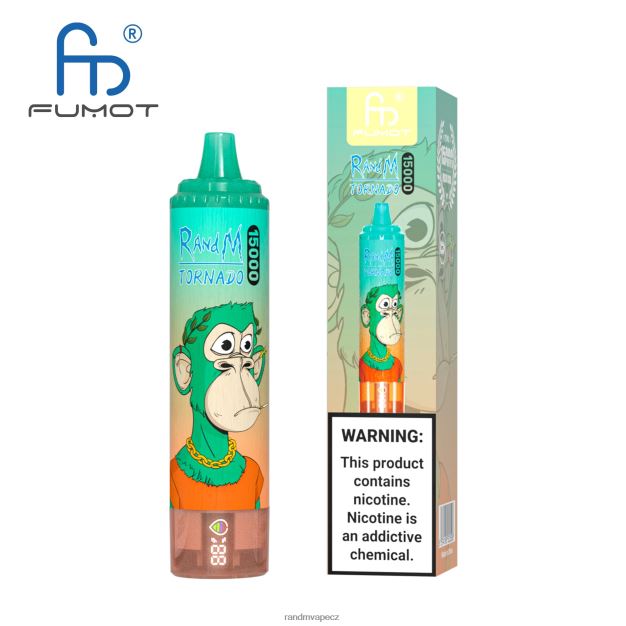Fumot RandM Tornado 15000 vape zařízení s baterií a displejem džusu verze 1 ananasový led RandM tornado CZ - 0244R23