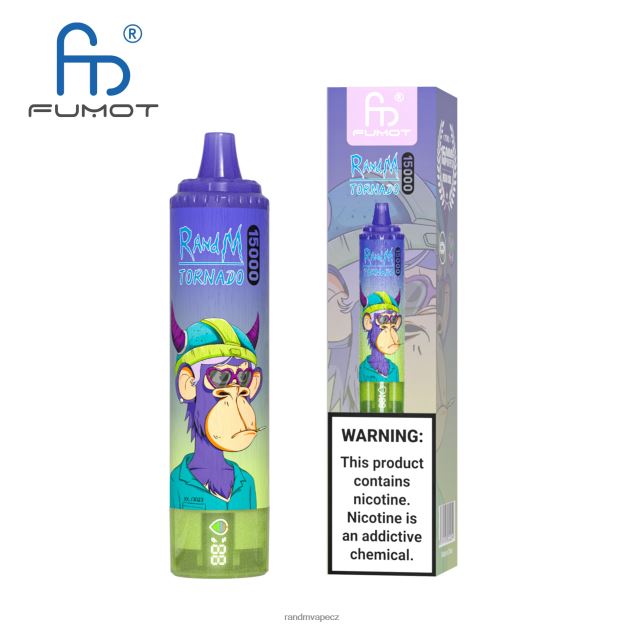 Fumot RandM Tornado 15000 vape zařízení s baterií a displejem džusu verze 1 ananasový led RandM tornado CZ - 0244R23
