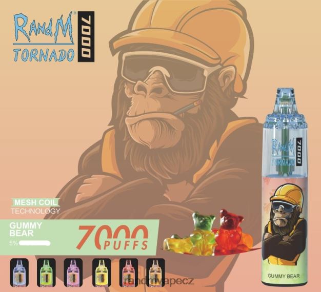 RandM Tornado 7000 airflow control vape zařízení 1ks Gumový medvídek RandM tornado cena - 0244R168