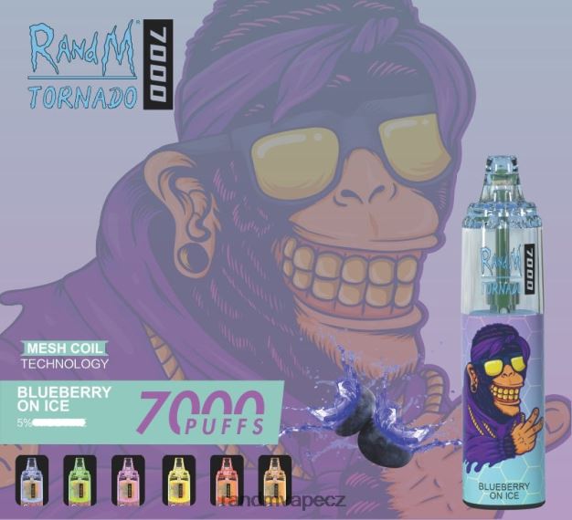 RandM Tornado 7000 airflow control vape zařízení 1ks borůvka na ledě tornado vape praha - 0244R169